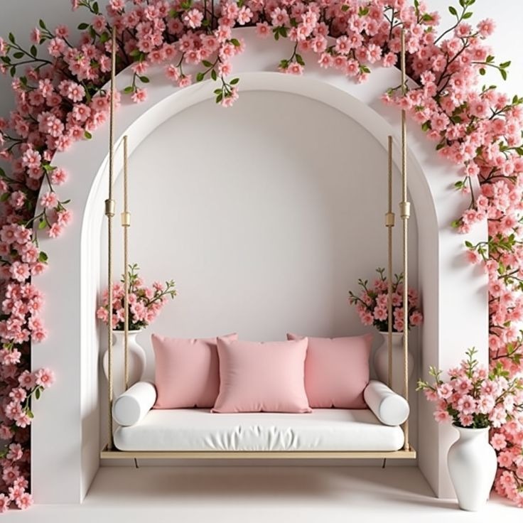 Rincón de flores del spa Brulée, perfecto para fotos con tus amigas